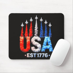 4th Of July Fighter Jets Usa Patriotic Mouse Mat