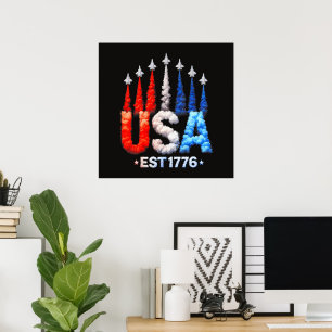 4th Of July Fighter Jets Usa Patriotic Poster