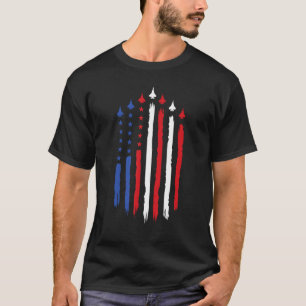 4th of July Fighter Jets with USA American Flag Ce T-Shirt