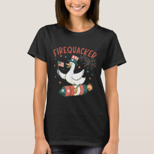 4th Of July Fire Quacker Fireworks Funny Goose T-Shirt