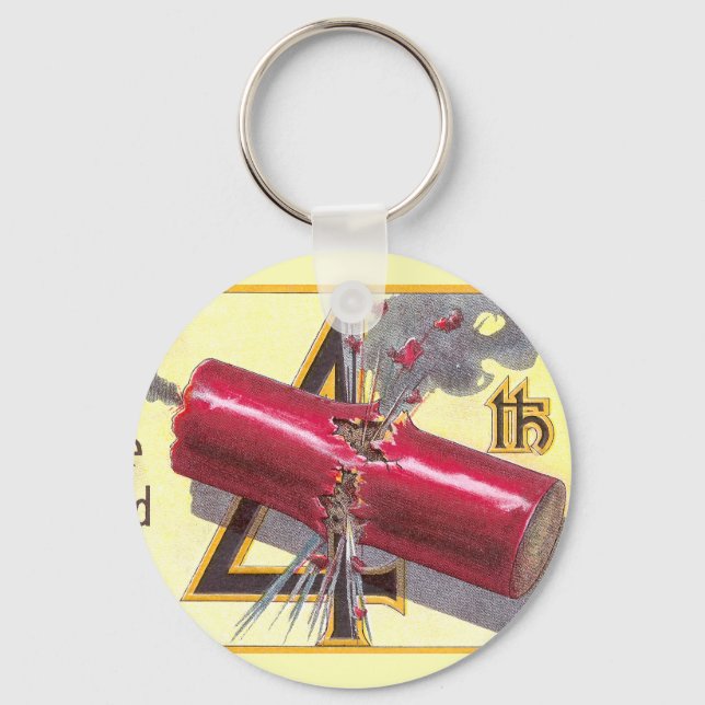 4th of July Firecracker Explodes Key Ring (Front)