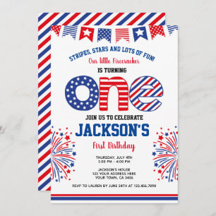 4th of July, Firecracker Invitation