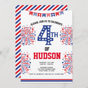 4th of July, Firecracker Invitation