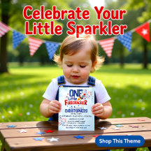 4th of July Firecracker Kids Birthday Flat Card