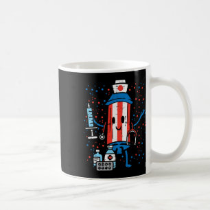 4th Of July Firecracker Nurse Funny America Scrub Coffee Mug