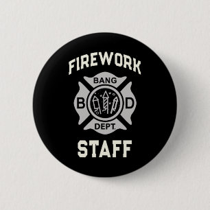 4th Of July Firework Staff Boom Squad Safety Direc 6 Cm Round Badge