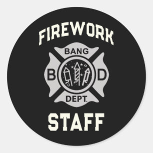 4th Of July Firework Staff Boom Squad Safety Direc Classic Round Sticker