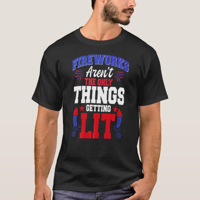 4th Of July Firework Technician American Flag Pyro T-Shirt (Front)