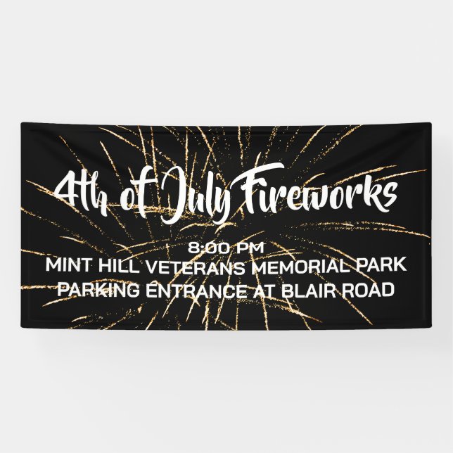 4th of July Fireworks Advertisement Banner  (Horizontal)