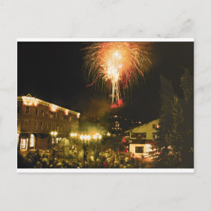 4th of July Fireworks Aspen CO Postcard