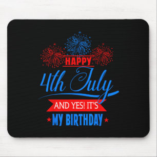 4th Of July Fireworks Birthday Usa American Patrio Mouse Mat