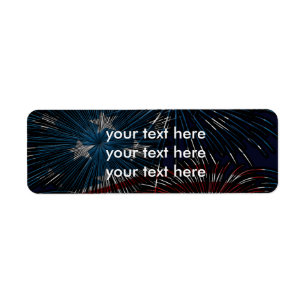 4th of July Fireworks Burst Address Labels