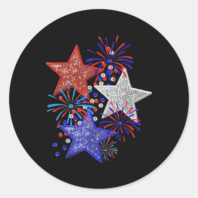4th Of July Fireworks  Classic Round Sticker (Front)