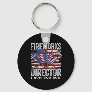 4th Of July Fireworks Director I Run You Run Men B Key Ring