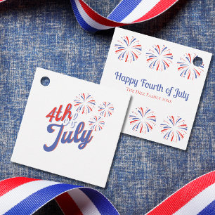 4th of July Fireworks Favour Tags