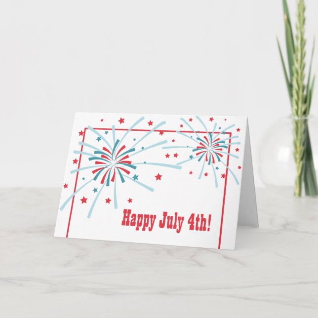 4th of July Fireworks Greeting Card (Front)