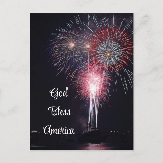 4th Of  July Fireworks Holiday Postcard (Front)