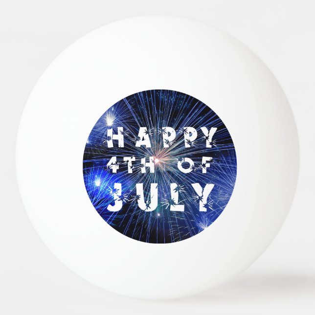 4th of July Fireworks in Blue Hue Party Ping Pong Ball (Front)