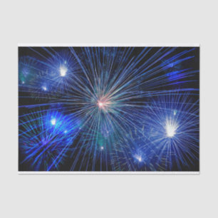 4th of July Fireworks in Blue Independence Day Tissue Paper
