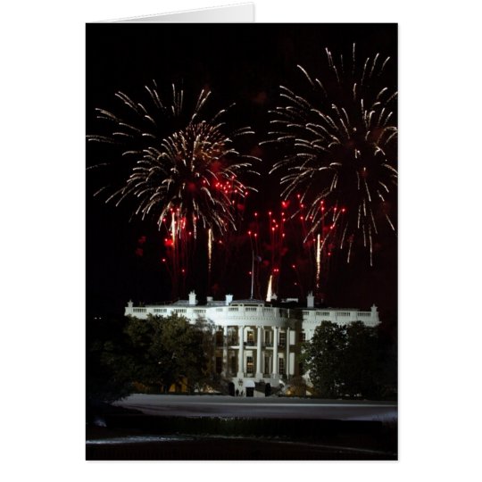 4th of July Fireworks over the White House Card