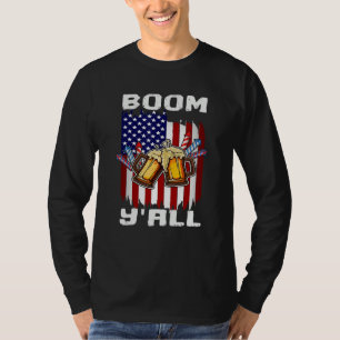 4th Of July Fireworks Party Boom Ya ll US Flag Pat T-Shirt