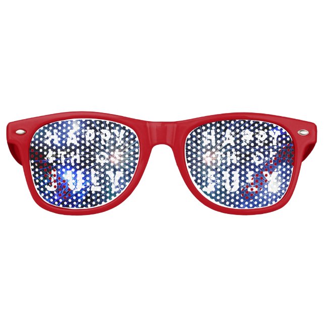 4th of July Fireworks Party Retro Sunglasses (Front)