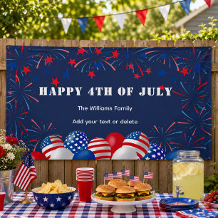 4th of July Fireworks Personalised Party Banner