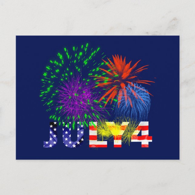 4th of July Fireworks Postcard (Front)