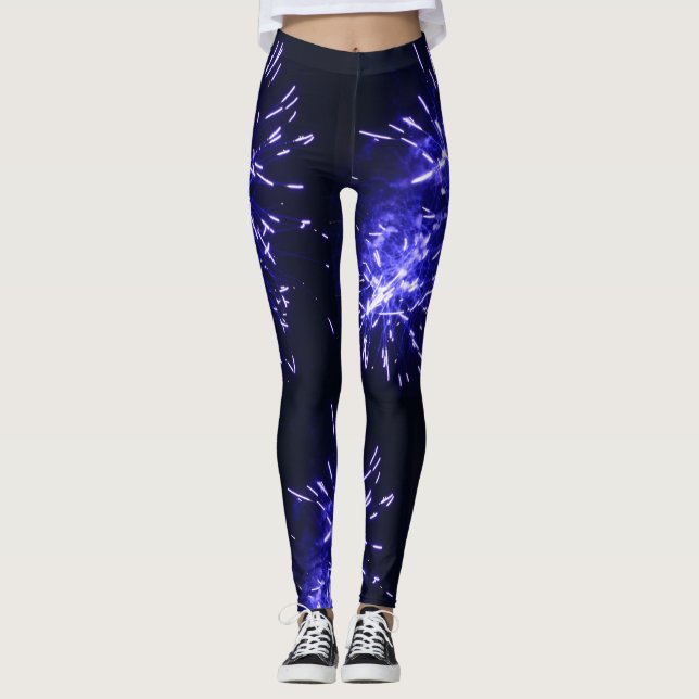 4th of July Fireworks Print Leggins Leggings (Front)