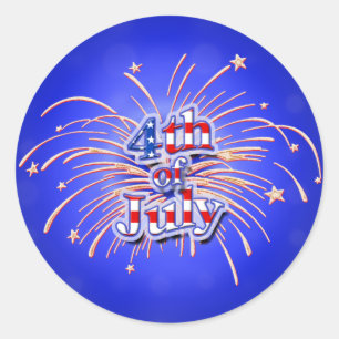 4th of July Fireworks Round Sticker