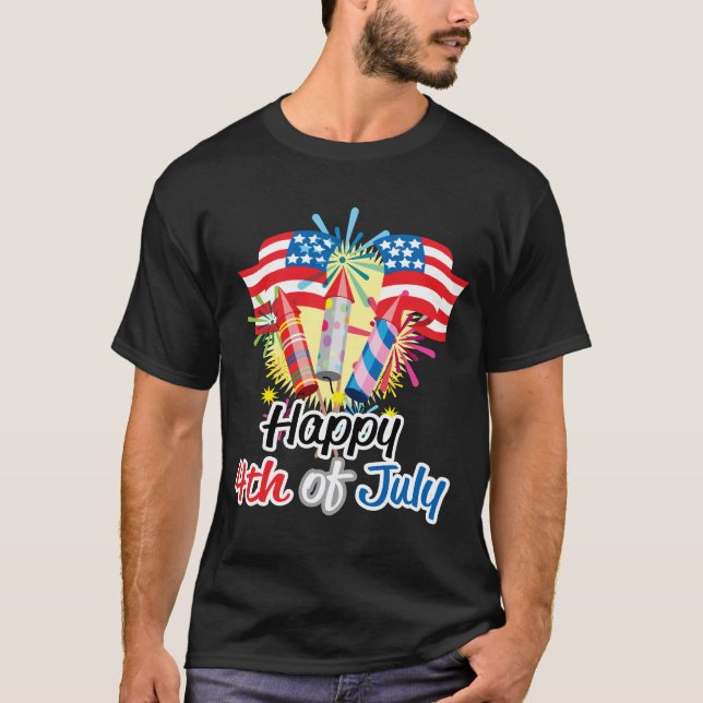 4th of July Fireworks T-Shirt (Front)
