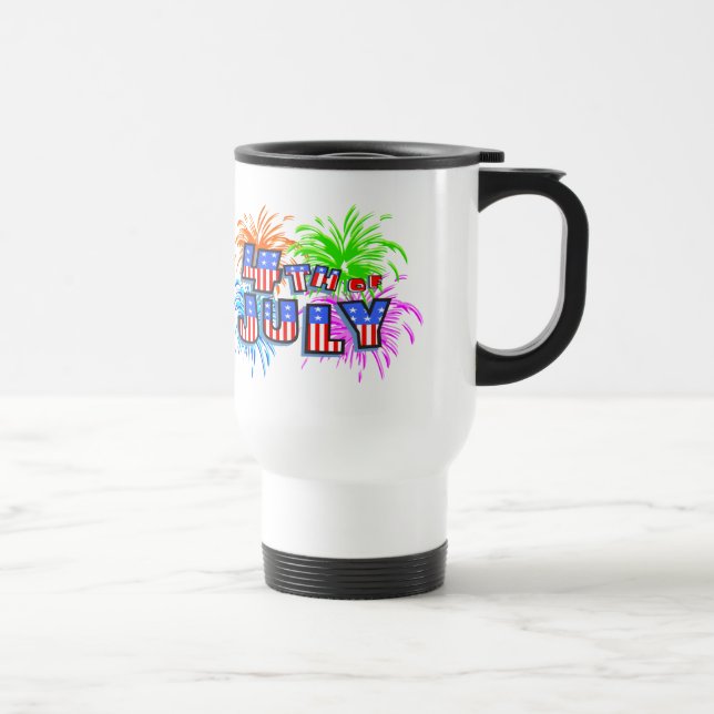 4th Of July Fireworks Travel Mug (Right)