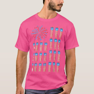 4th of July Fireworks USA Flag American Flag Patri T-Shirt