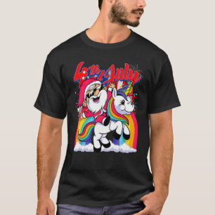 4th Of July Fireworks Usa Flag Rainbow Cute Unicor T-Shirt