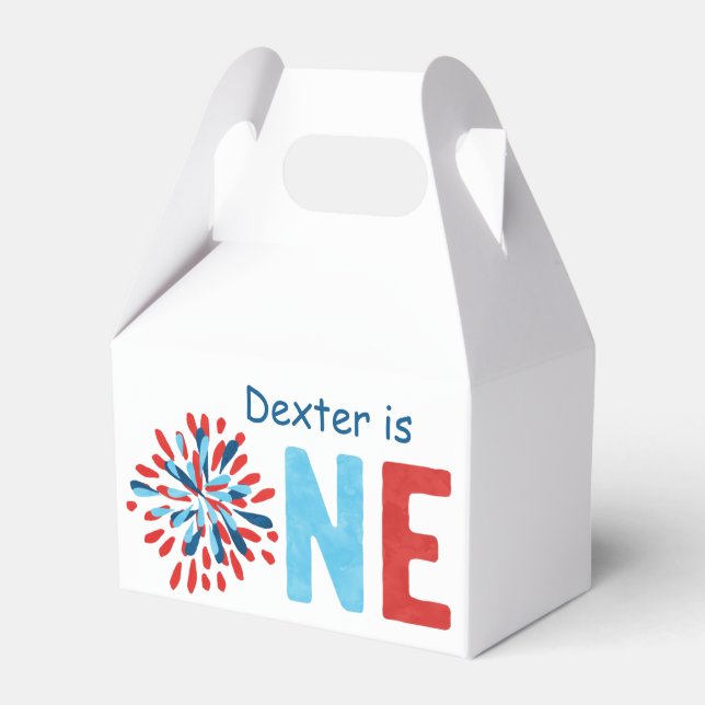 4th of July First Birthday Favour Box (Front Side)