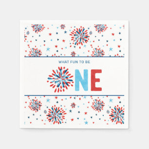 4th of July First Birthday  Napkin