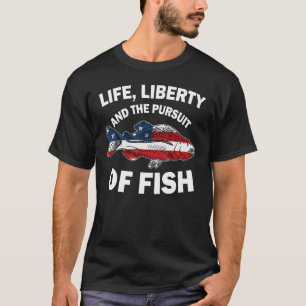 4th of July Fishing American Flag Pursuit of Fish T-Shirt
