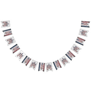 4th of July flag Custom bunting banner swallowtail