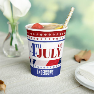 4th of July Flag of America Artsy Custom Paper Cups