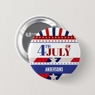 4th of July Flag of America Stars Stripes Custom 6 Cm Round Badge