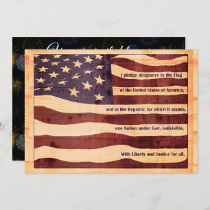 4th of July Flag Pledge of Allegiance fireworks Invitation
