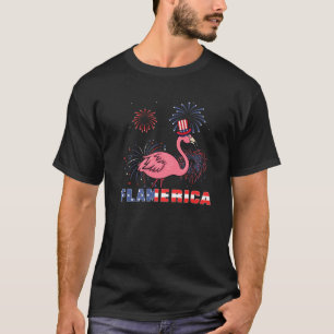 4Th Of July Flamingo Hat Patriotic Pride American T-Shirt