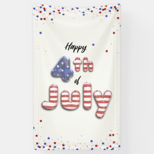 4th of July Foil Balloons Stars Stripes - Banner