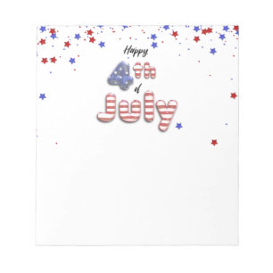 4th of July Foil Balloons Stars Stripes - Notepad