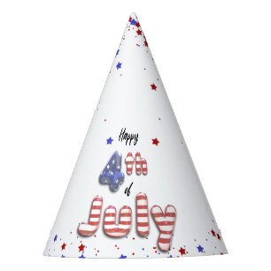 4th of July Foil Balloons Stars Stripes Party Hat
