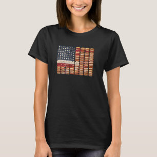 4th of July Food Art American Flag BBQ Party Hot D T-Shirt