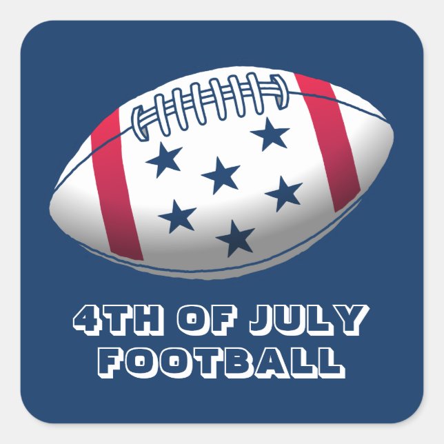 4th of July Football Square Sticker (Front)