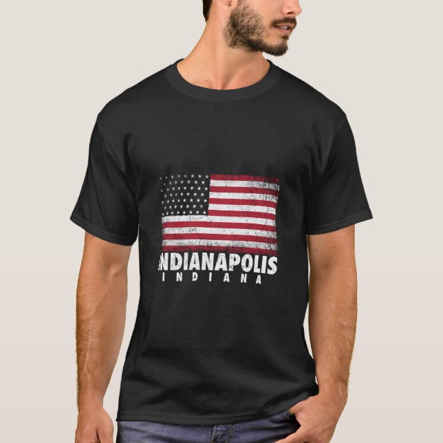 4Th Of July For Men Women Indianapolis Indiana Ame T-Shirt (Front)