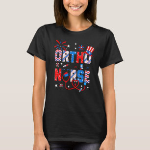 4th Of July For Women Stethoscope Patriotic Ortho T-Shirt