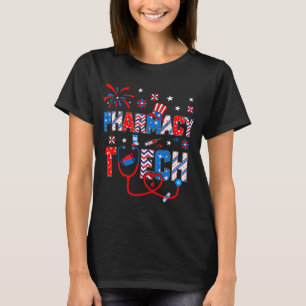 4th Of July For Women Stethoscope Pharmacy Tech Nu T-Shirt